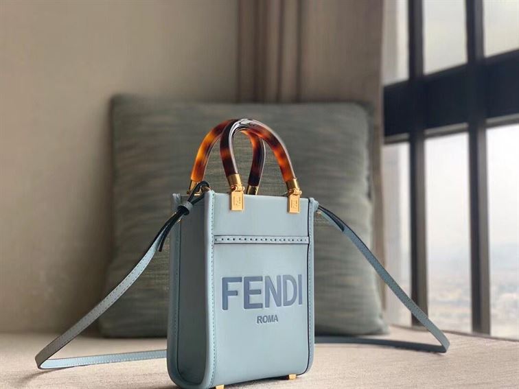 FENDI MINI SUNSHINE SHOPPER LIGHT BLUE