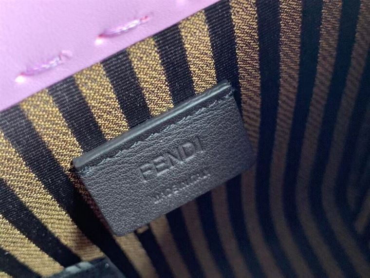 FENDI MINI SUNSHINE SHOPPER LILAC LEATHER MINI BAG