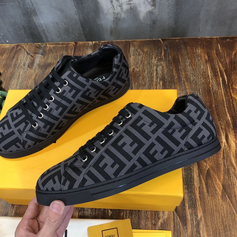 FENDI SNEAKERS GREY TECH FABRIC LOW TOP - FDS008