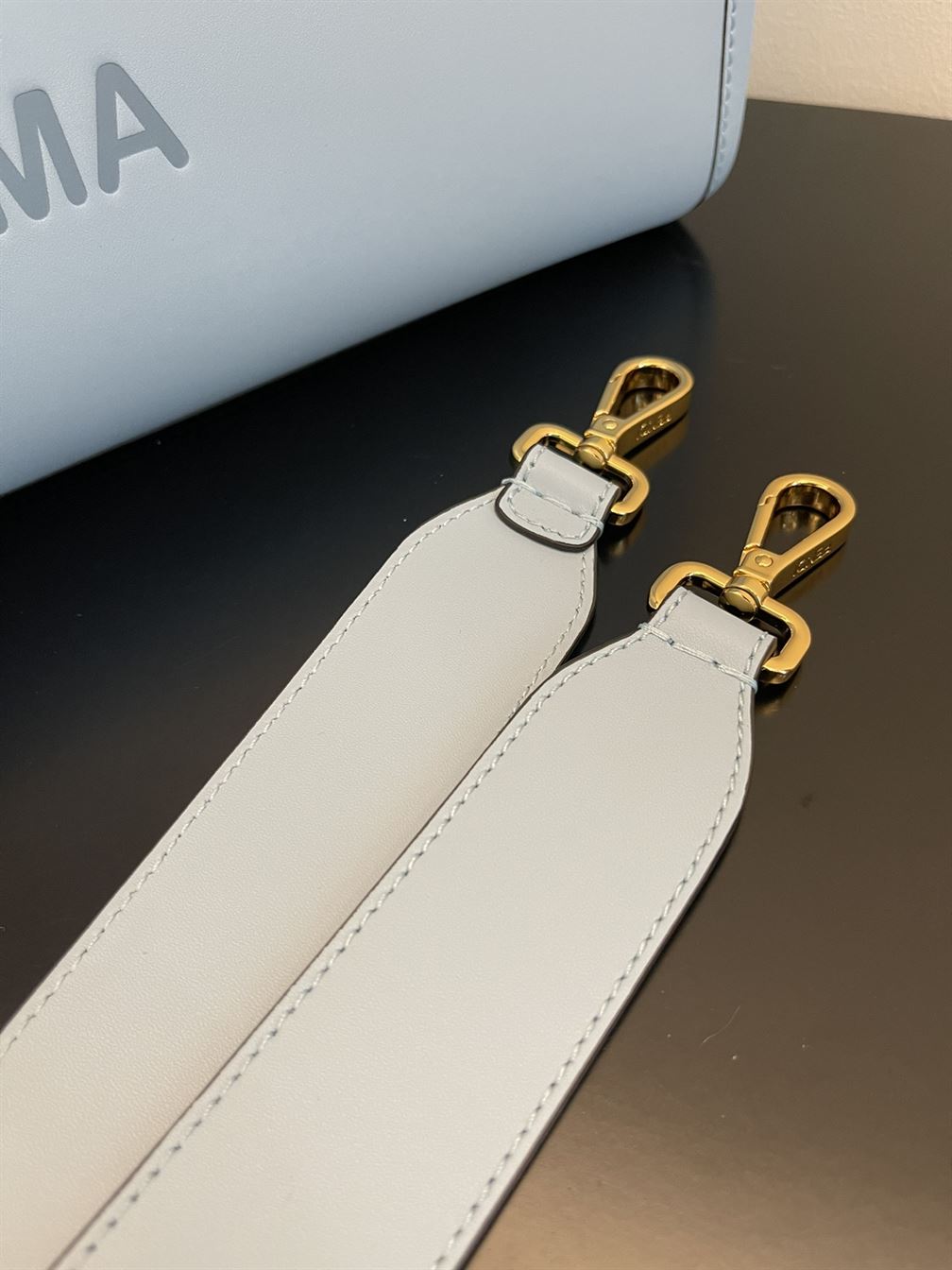 FENDI SUNSHINE MEDIUM LIGHT BLUE LEATHER SHOPPER