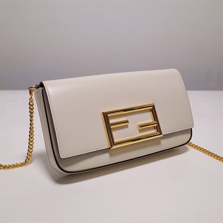 FENDI WALLET ON CHAIN WITH POUCHES MINI WHITE BAG