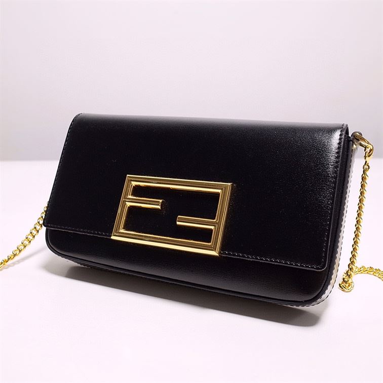 FENDI WALLET ON CHAIN WITH POUCHES BLACK MINI BAG