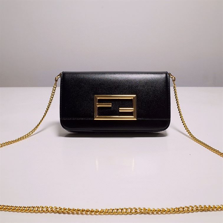 FENDI WALLET ON CHAIN WITH POUCHES BLACK MINI BAG