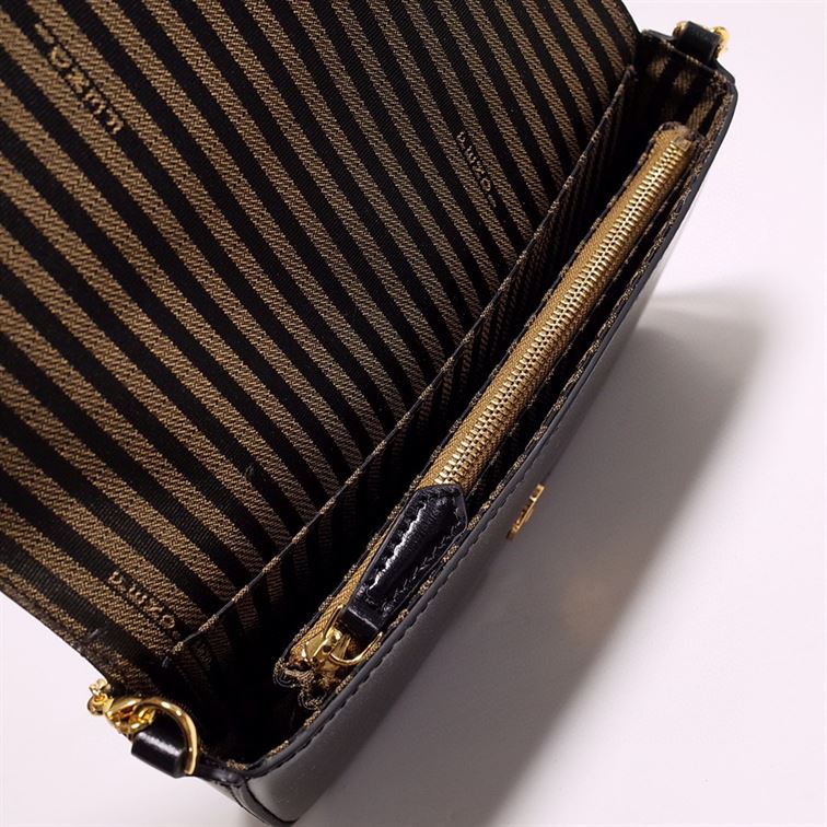 FENDI WALLET ON CHAIN WITH POUCHES BLACK MINI BAG