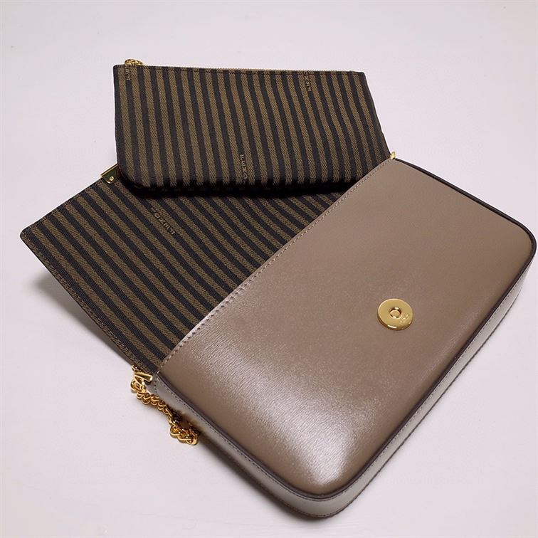 FENDI WALLET ON CHAIN WITH POUCHES BROWN MINI BAG
