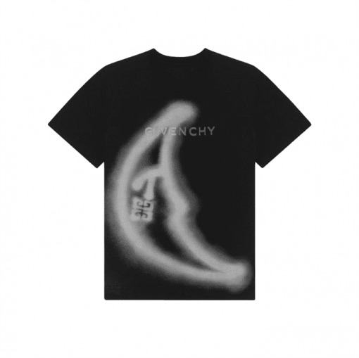GIVENCHY 4G T-SHIRT WITH TAG EFFECT MOON PRINT IN BLACK - GTS011