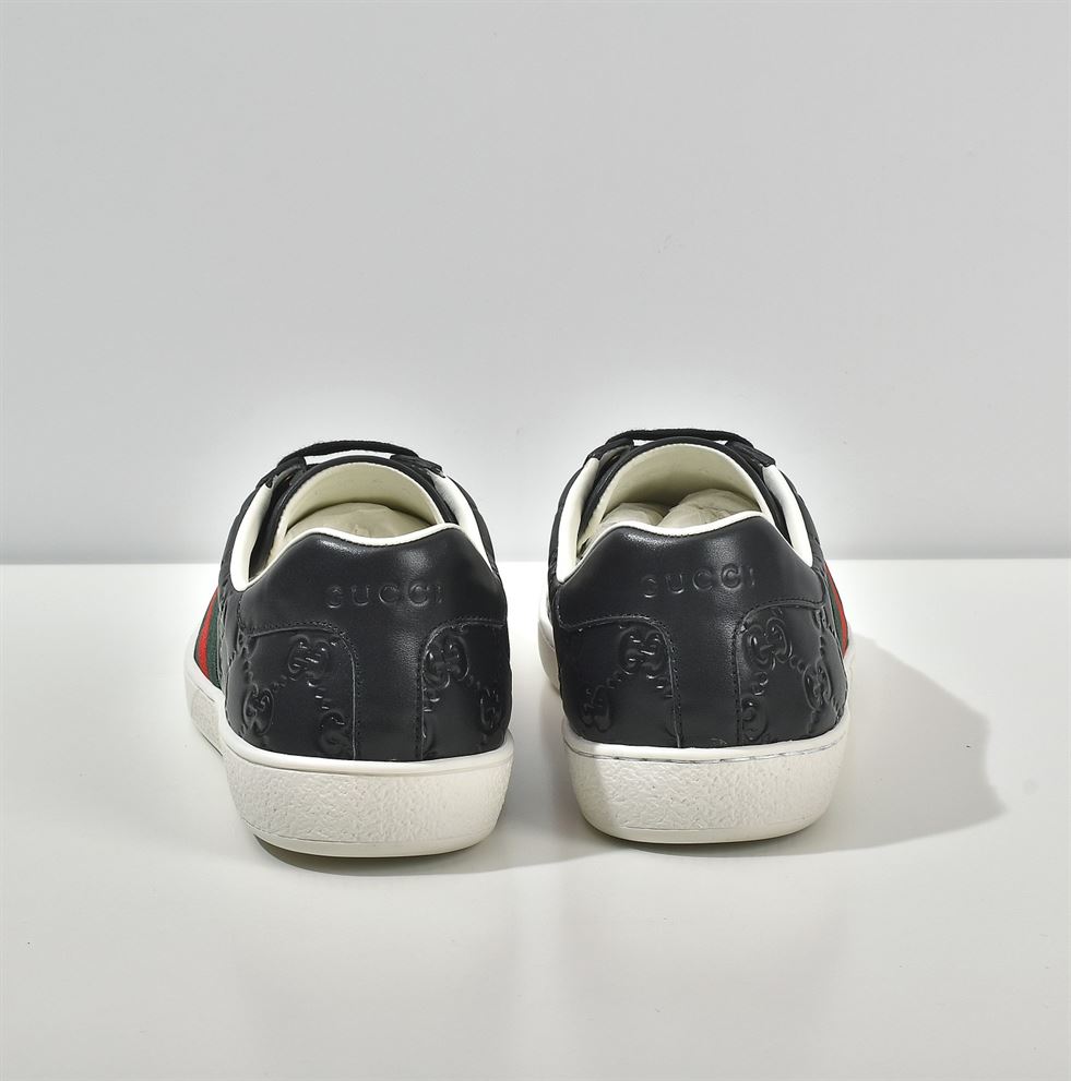 GUCCI ACE SIGNATURE SNEAKER BLACK - GCC028