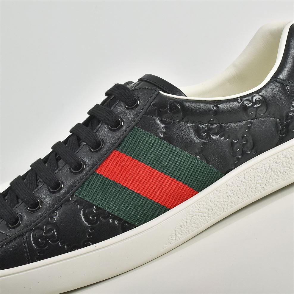 GUCCI ACE SIGNATURE SNEAKER BLACK - GCC028