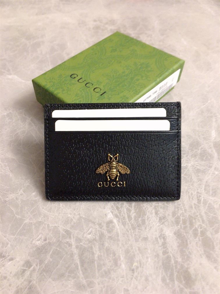 GUCCI ANIMALIER LEATHER CARD CASE