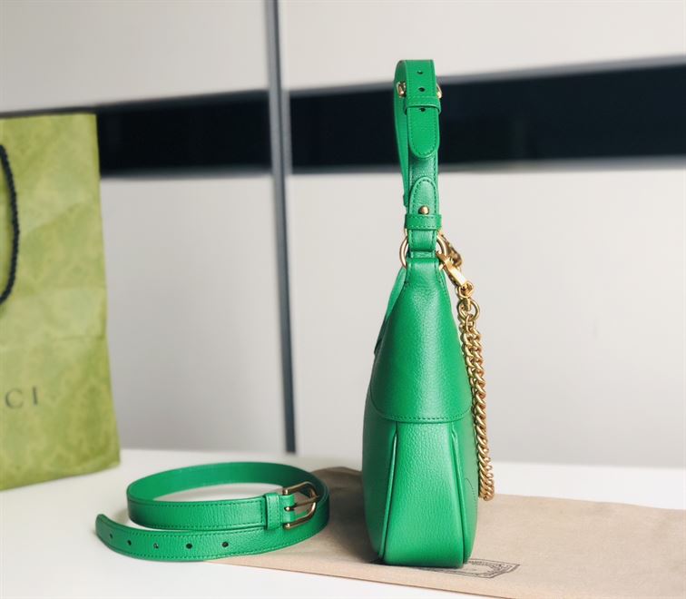 GUCCI APHRODITE SMALL SHOULDER BAG IN GREEN LEATHER