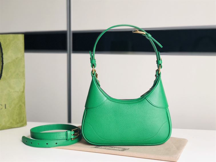 GUCCI APHRODITE SMALL SHOULDER BAG IN GREEN LEATHER