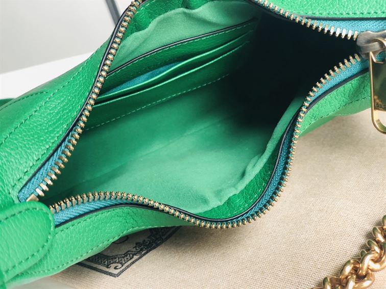 GUCCI APHRODITE SMALL SHOULDER BAG IN GREEN LEATHER