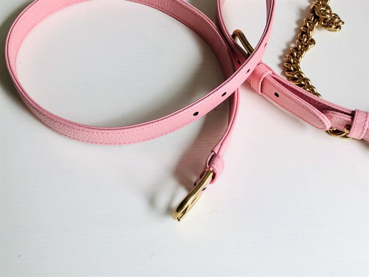 GUCCI APHRODITE SMALL SHOULDER BAG IN LIGHT PINK LEATHER