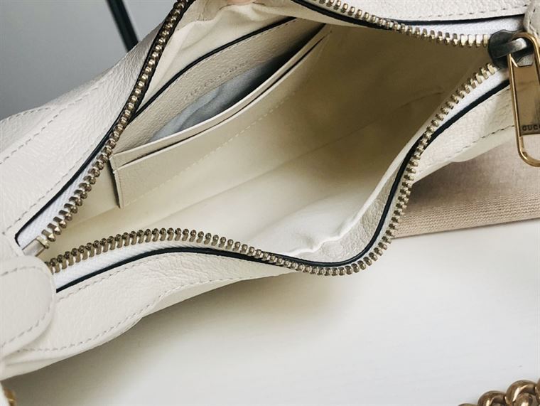 GUCCI APHRODITE SMALL SHOULDER BAG IN WHITE LEATHER