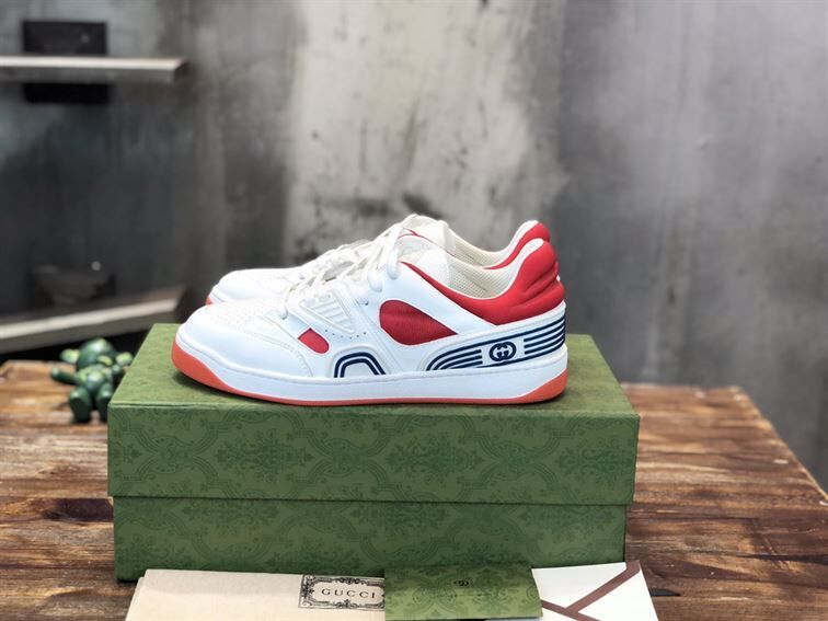 GUCCI BASKET SNEAKERS IN WHITE AND RED - GCC031