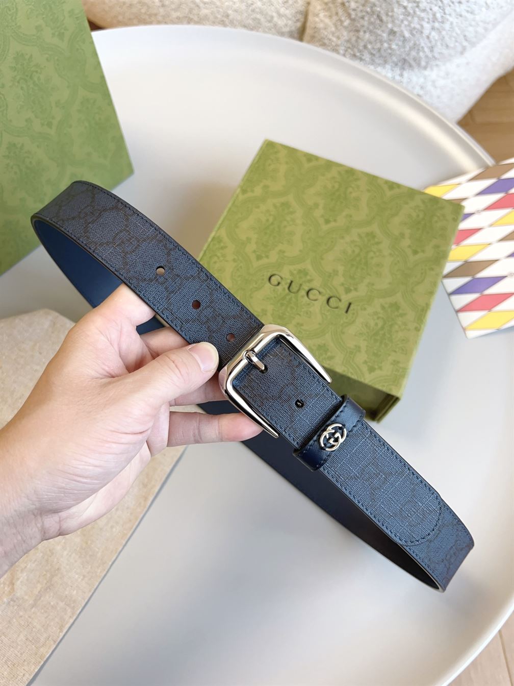 GUCCI BELT WITH INTERLOCKING G DETAIL - GB038