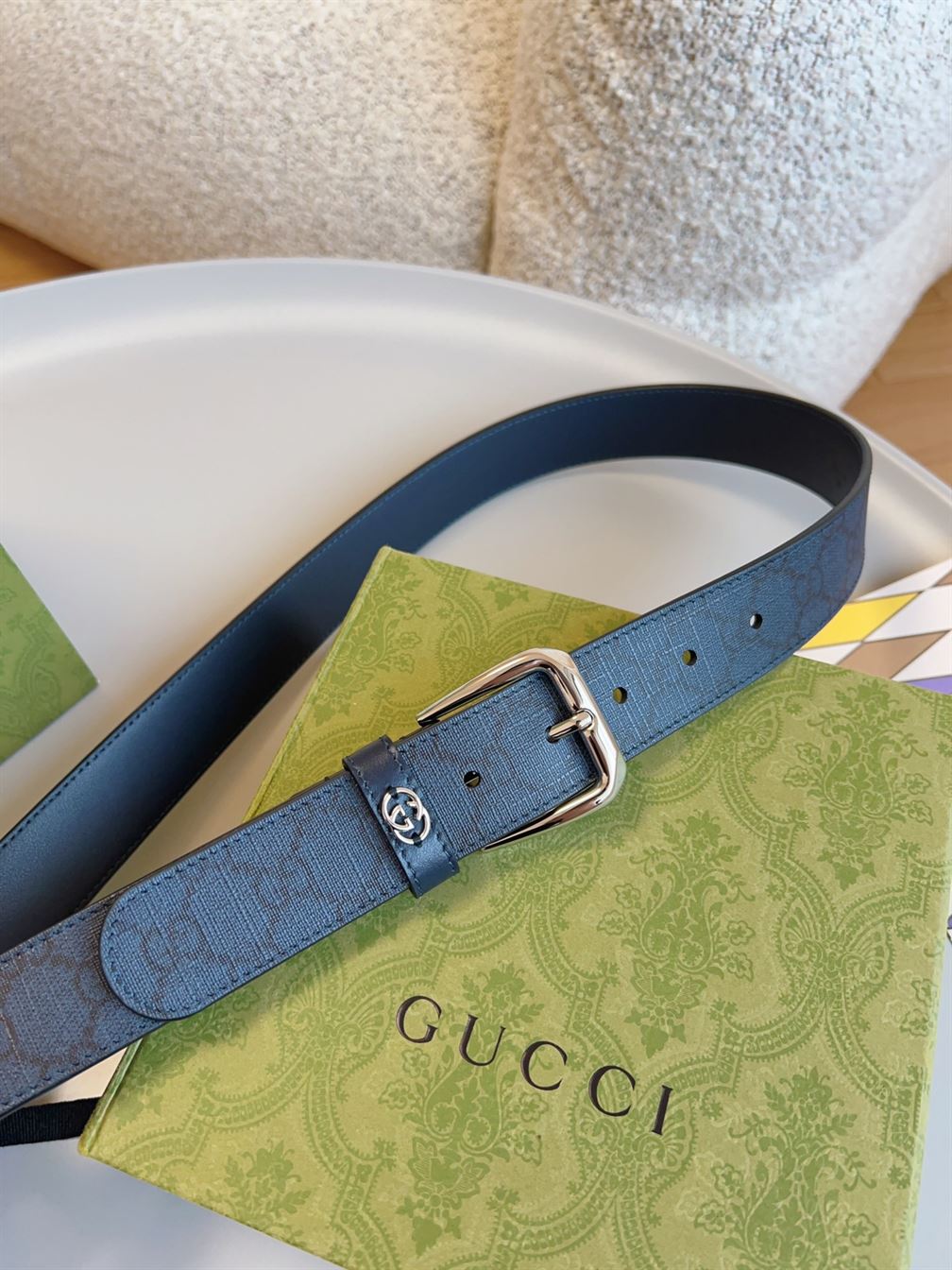 GUCCI BELT WITH INTERLOCKING G DETAIL - GB038