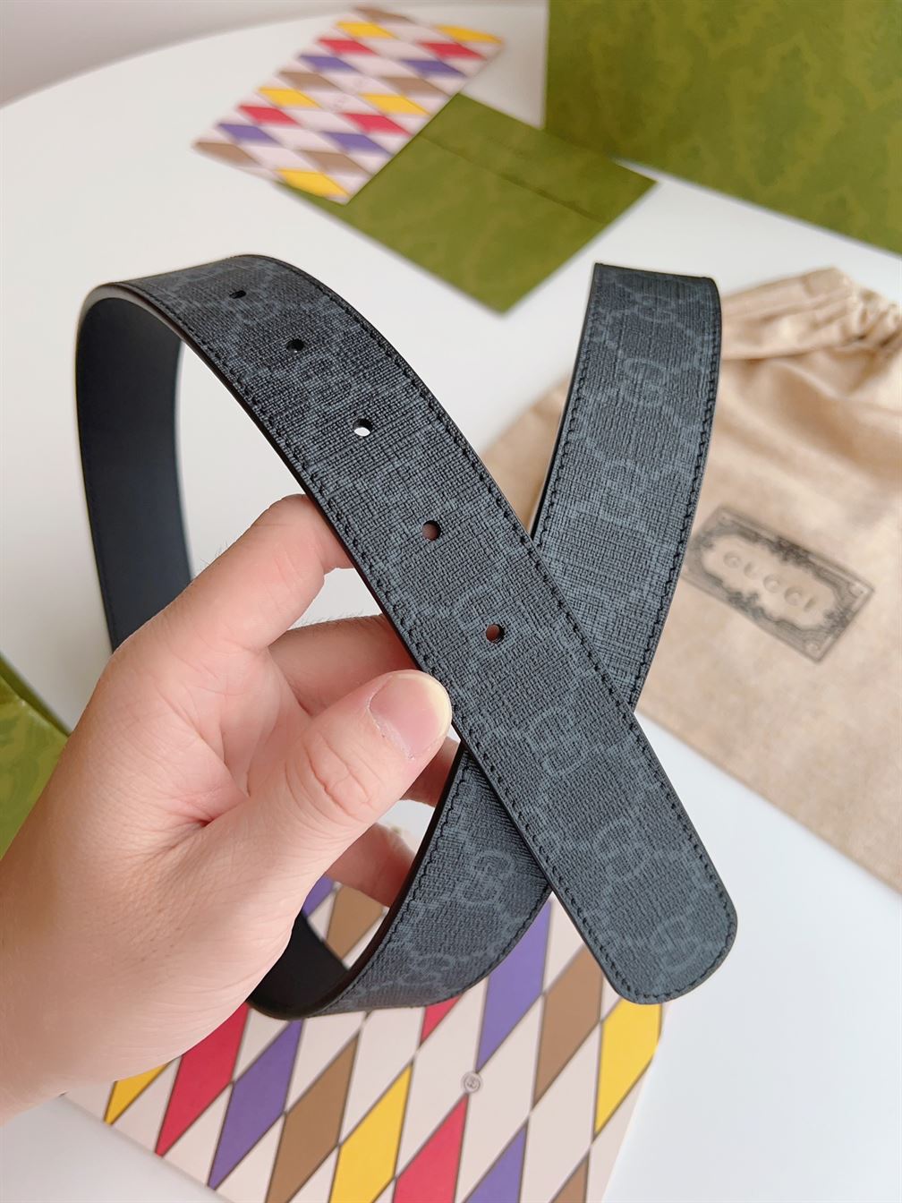 GUCCI BELT WITH INTERLOCKING G DETAIL - GB039