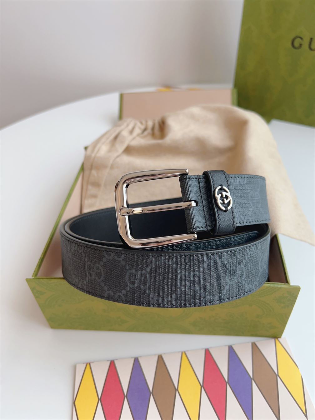 GUCCI BELT WITH INTERLOCKING G DETAIL - GB039