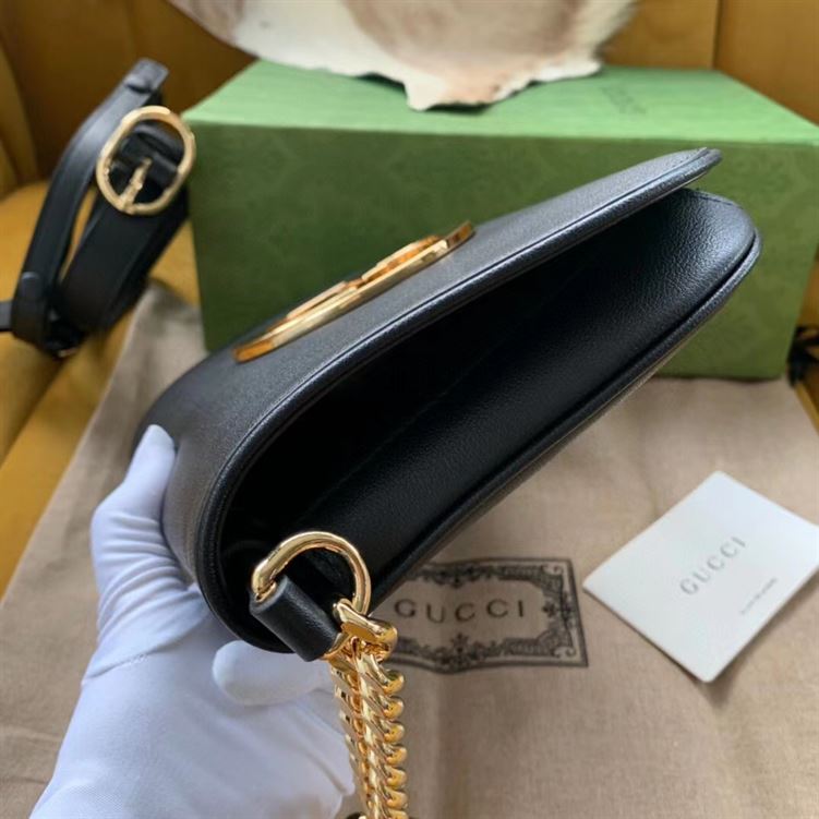 GUCCI BLONDIE SHOULDER BAG IN BLACK LEATHER