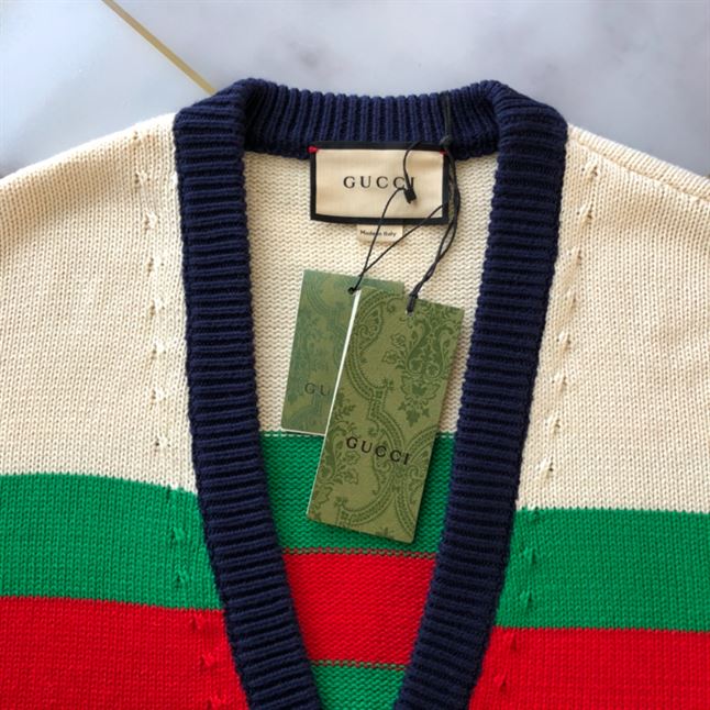 GUCCI COTTON AND WOOL BLEND CARDIGAN - GCK034