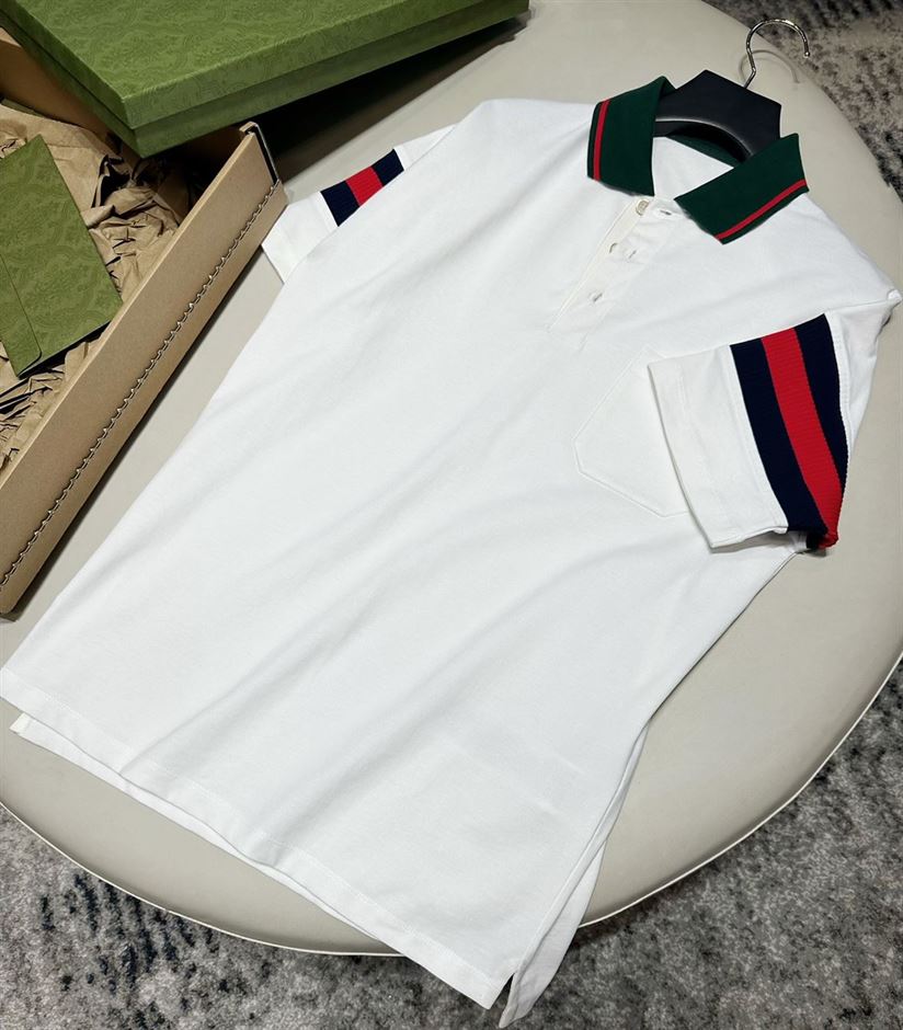 GUCCI COTTON JERSEY POLO WITH WEB - GGS029