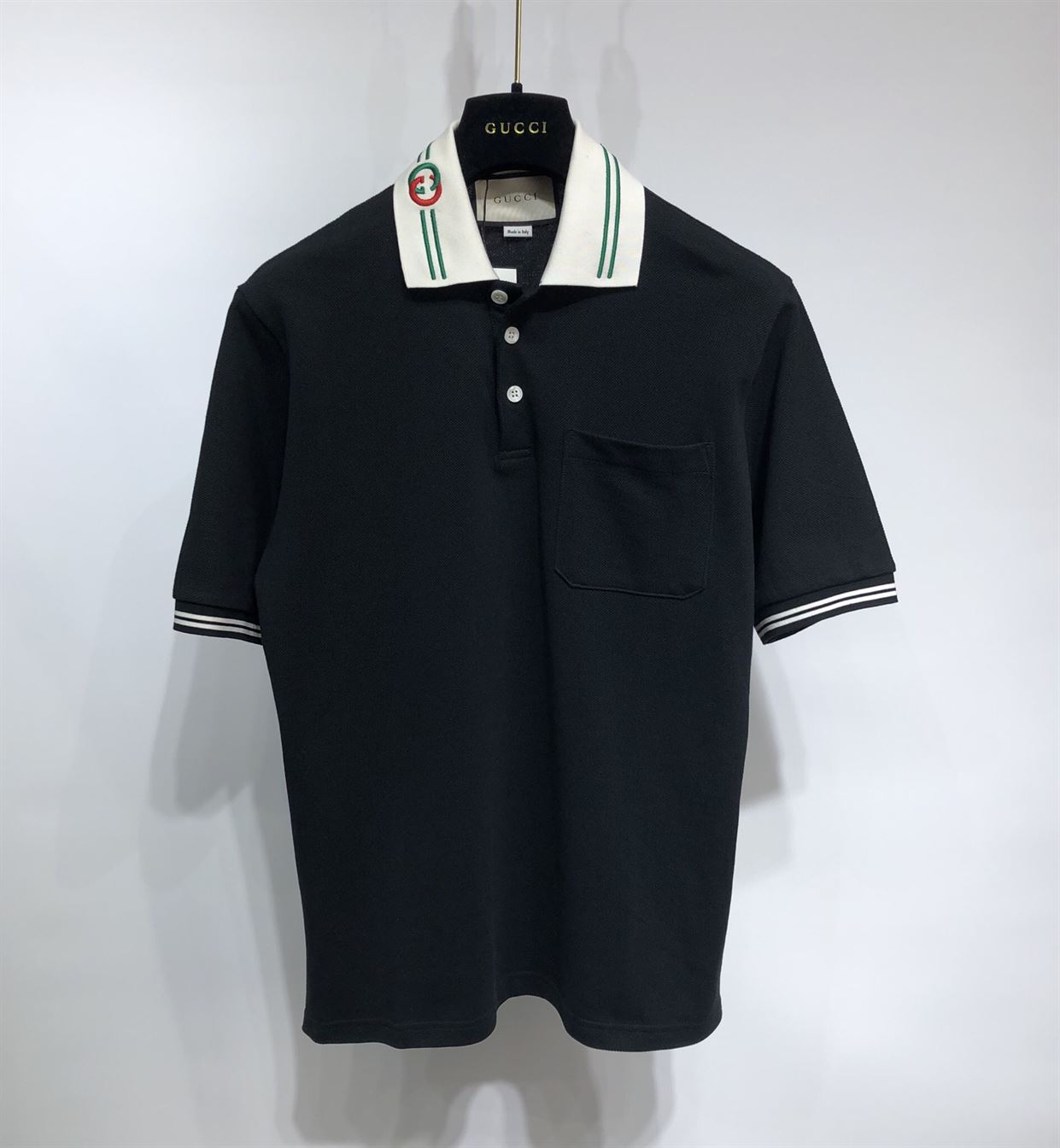 GUCCI COTTON PIQUET POLO WITH INTERLOCKING G - GGS035