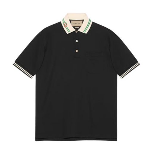 GUCCI COTTON PIQUET POLO WITH INTERLOCKING G - GGS035