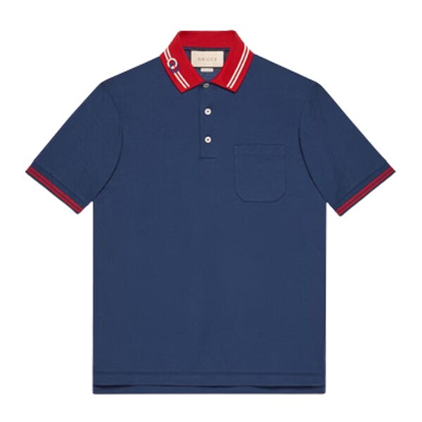 GUCCI COTTON PIQUET POLO WITH INTERLOCKING G - GGS036