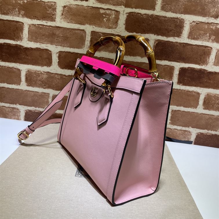 GUCCI DIANA SMALL NOTE BAG IN PINK LEATHER