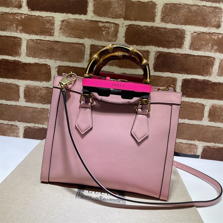 GUCCI DIANA SMALL NOTE BAG IN PINK LEATHER