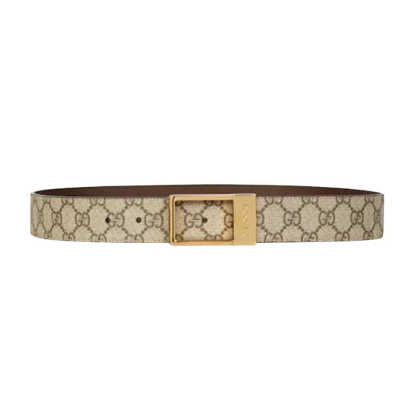 GUCCI GG BELT WITH RECTANGULAR BUCKLE - GB045