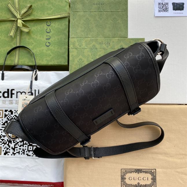 GUCCI GG GUCCISSIMA BLACK NYLON MESSENGER BAG - BG049