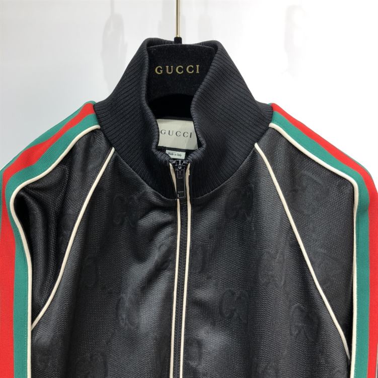 GUCCI GG JACQUARD JERSEY ZIP JACKET BLACK GG JACQUARD JERSEY - GCJ001