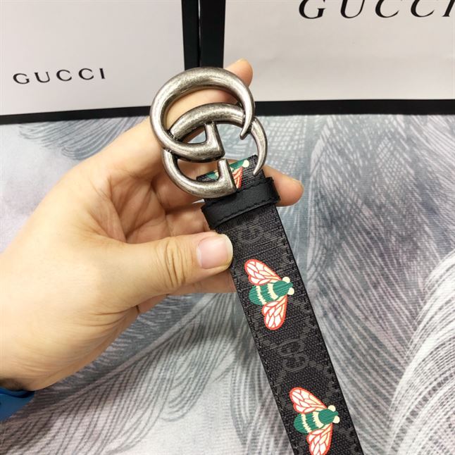 GUCCI GG MARMONT THIN BELT WITH BEES - GB033
