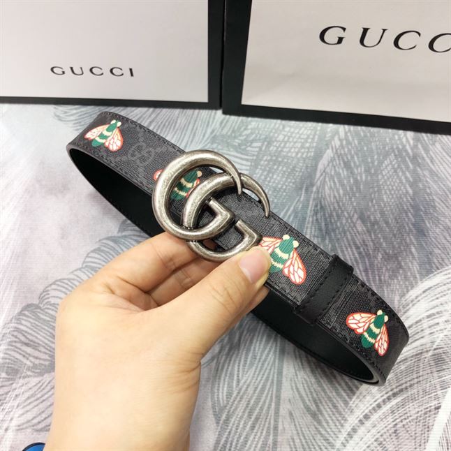 GUCCI GG MARMONT THIN BELT WITH BEES - GB033