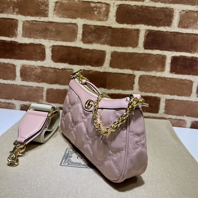 GUCCI GG MATELASSE HANDBAG WITH PINK LEATHER