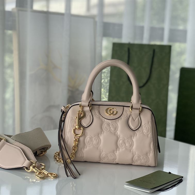 GUCCI GG MATELASSE MINI BAG IN BEIGE LEATHER