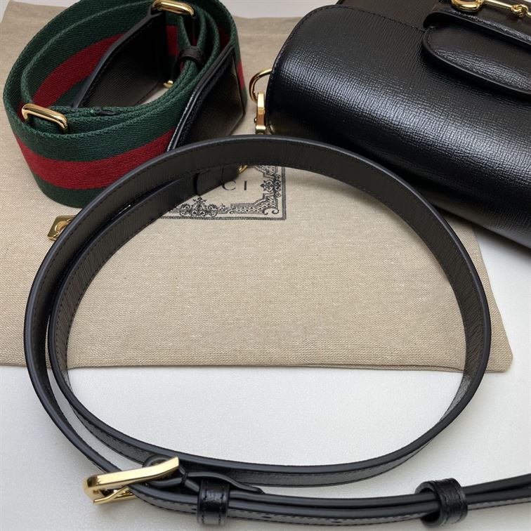 GUCCI HORSEBIT 1955 MINI BAG IN BLACK LEATHER