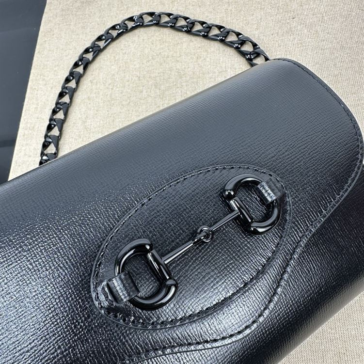 GUCCI HORSEBIT 1955 MINI BAG IN BLACK LEATHER
