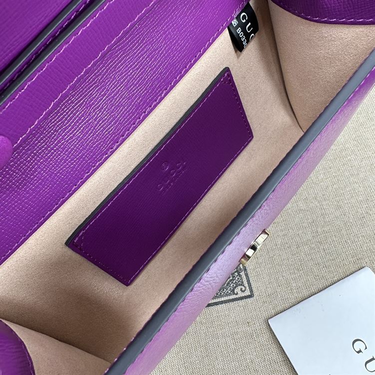 GUCCI HORSEBIT 1955 MINI BAG IN PURPLE LEATHER
