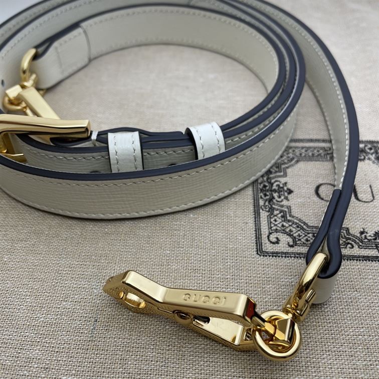 GUCCI HORSEBIT 1955 MINI BAG IN WHITE LEATHER