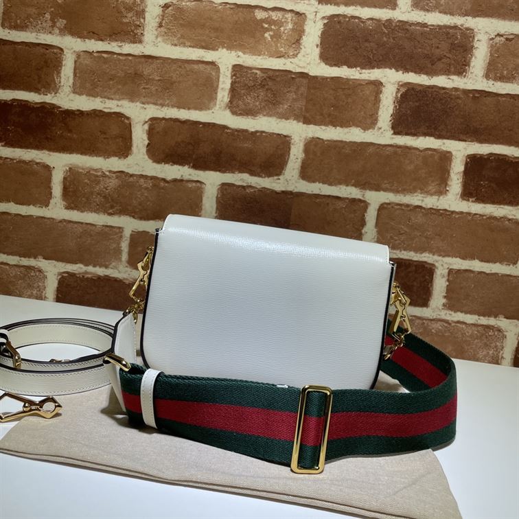 GUCCI HORSEBIT 1955 MINI BAG IN WHITE LEATHER