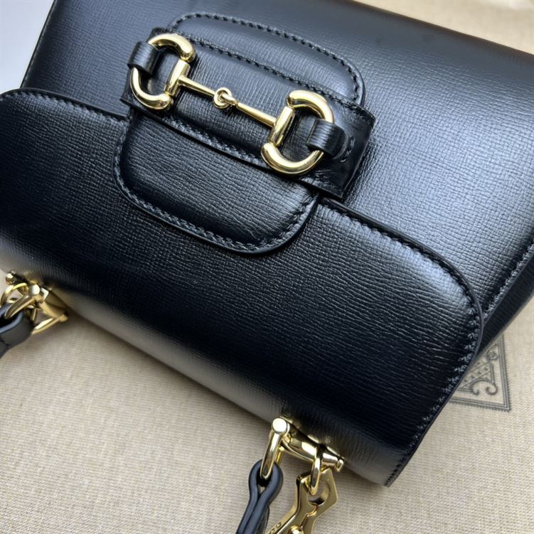GUCCI HORSEBIT 1955 MINI BAG WITH BLACK LEATHER