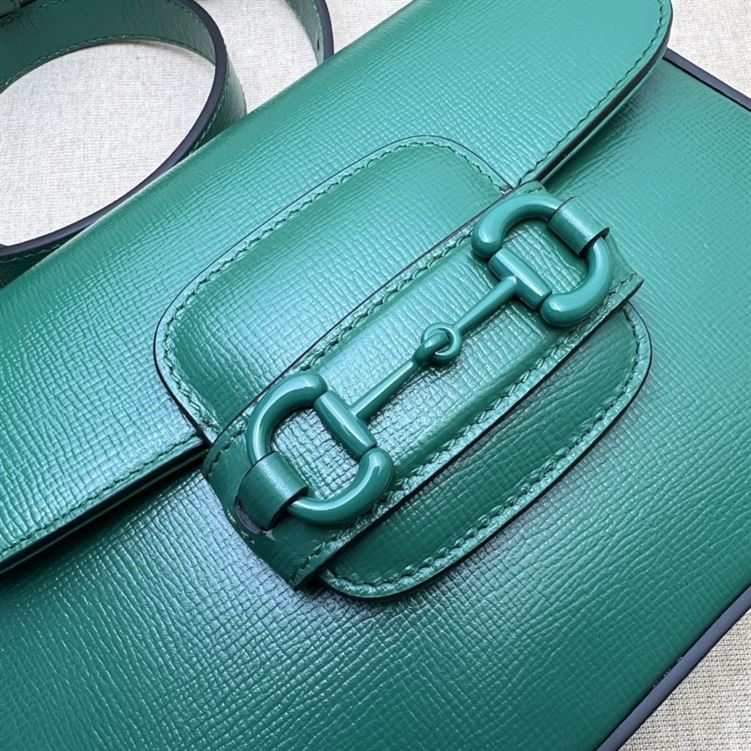 GUCCI HORSEBIT 1955 SMALL SHOULDER BAG GREEN LEATHER