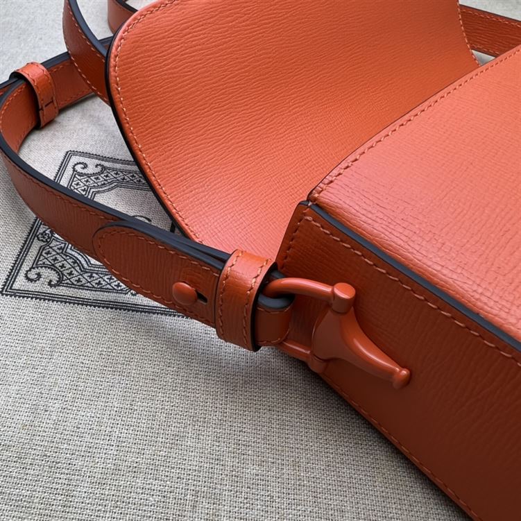 GUCCI HORSEBIT 1955 SMALL SHOULDER BAG ORANGE LEATHER