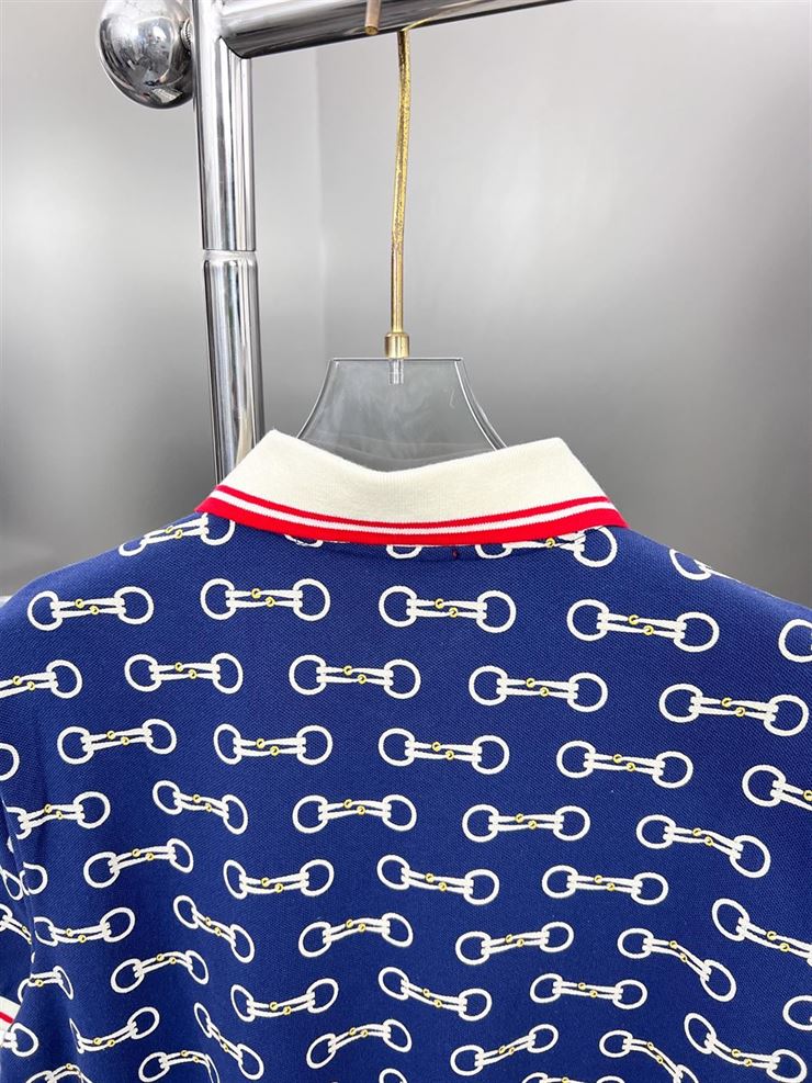 GUCCI HORSEBIT PRINT COTTON POLO SHIRT - GGS046