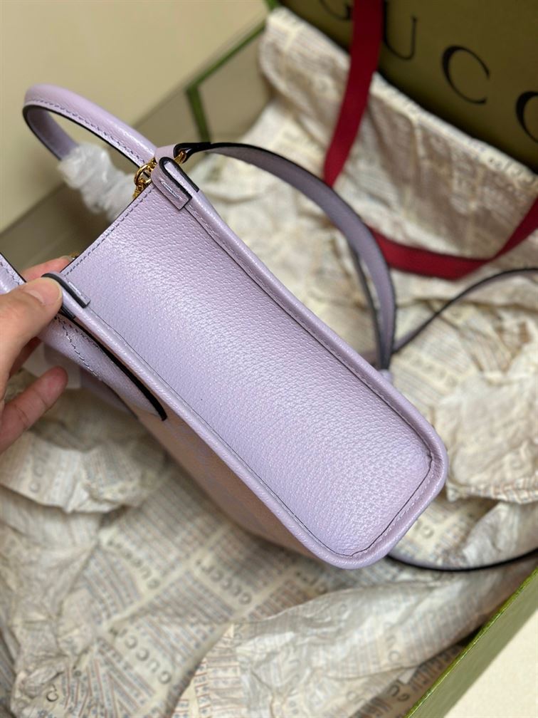 GUCCI JUMBO GG MINI NOTE BAG WITH BEIGE AND LILAC