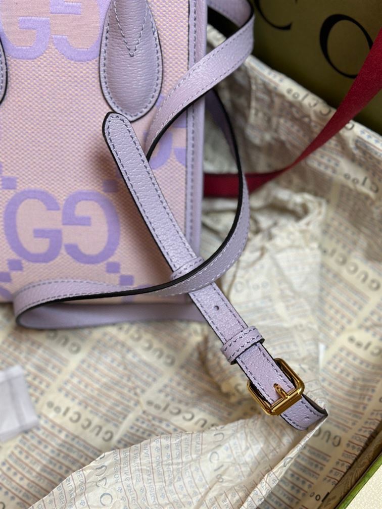 GUCCI JUMBO GG MINI NOTE BAG WITH BEIGE AND LILAC