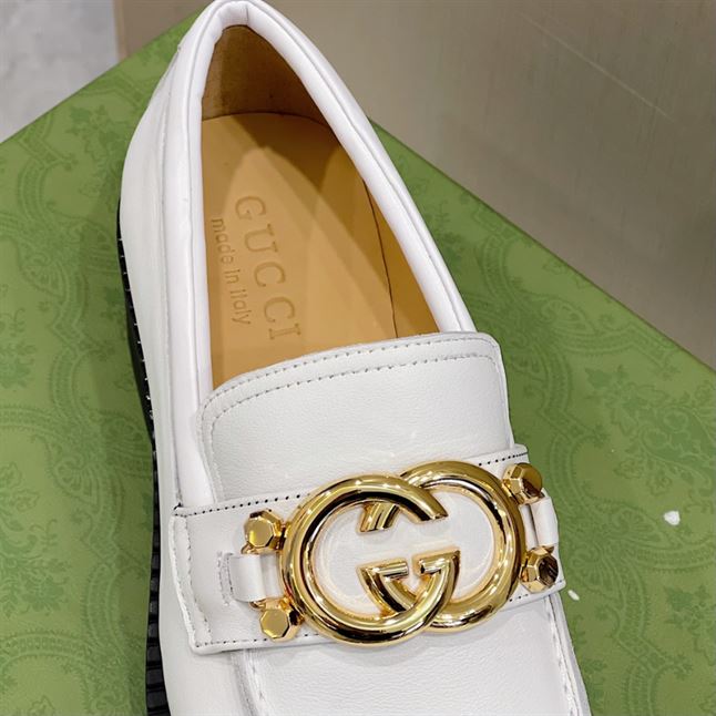 GUCCI LEATHER LOAFER IN WHITE - GL046